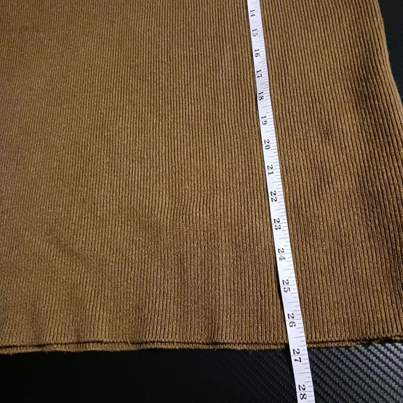 Zara Collard V-Neck‎ Sweater with Split Sleeves Tan Brown Size S Longer length - Picture 9 of 9